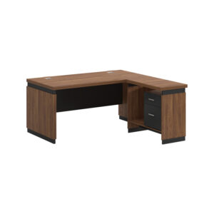Professional reversible desk Oscar Argos The Classic melamine in walnut-charcoal shade 160x160x76cm