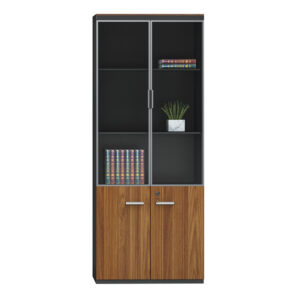 246 000034 1 Professional office cabinets Oscar Argos The Classic walnut-anthracite 160x40x200cm