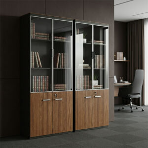 246 000034 Professional office cabinets Oscar Argos The Classic walnut-anthracite 160x40x200cm