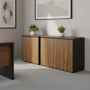 246 000040 Professional office low cabinets Oscar Argos The Classic walnut-anthracite 200x40x80cm