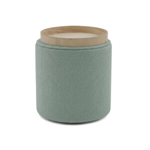 257 000036 1 Batur stool-trunk Argos The Classic boucle fabric in green shade D34x38cm