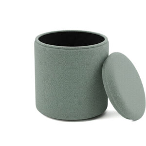 257 000036 2 Batur stool-trunk Argos The Classic boucle fabric in green shade D34x38cm