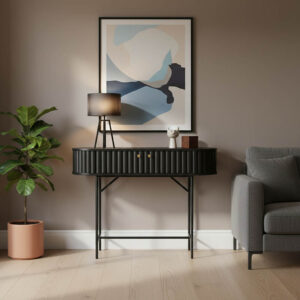 260 000031 Console Zakro Argos The Classic MDF-metal in black shade 100x35x75cm