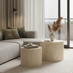 260 000034 Side tables 2pcs Zonar Argos The Classic MDF in travertine look