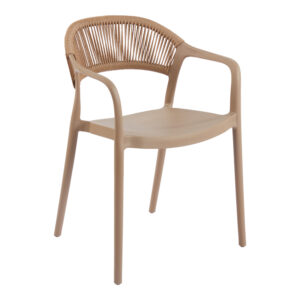 Ankara Argos The Classic stackable armchair pp in mocha color and natural color pe rattan 54x55.5x77cm