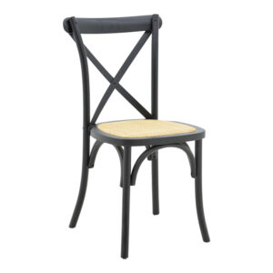 Dylon Argos The Classic stackable chair black beech wood-natural rattan seat 48x52x89cm