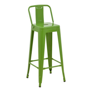 Bar stool with backrest Utopia Argos The Classic metal green 42x42x97cm