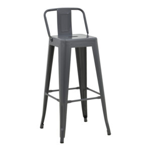Bar stool with backrest Utopia Argos The Classic metal anthracite 42x42x97cm