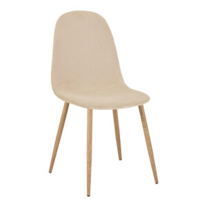 Dining chair Bella Argos The Classic velvet in natural color and natural metal leg 43.5x52x89cm