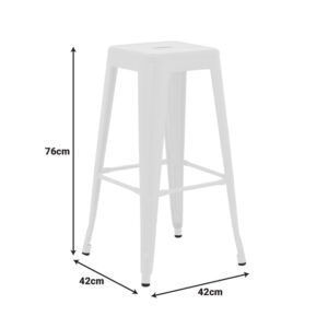 270 000053 1 Bar stool Utopia Argos The Classic metal white matte 42x42x76cm