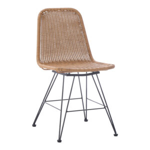 Pamela Argos The Classic pe rattan chair in natural shade and black metal legs 44x58x82cm