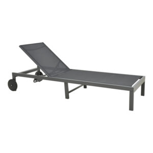 Deckchair Mailo Argos The Classic dark grey aluminum and textilene in black shade 71x206x30cm