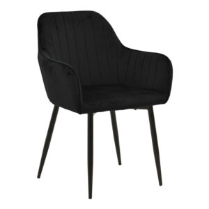 Armchair Noor  Argos The Classic black velvet fabric with black color metal leg 58x58x86cm