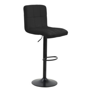 Bar stool Remina Argos The Classic height adjustable black velvet-black matt base 44x44x112cm