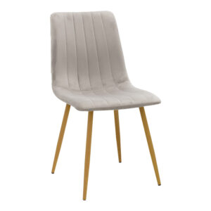 Noor chair Argos The Classic velvet grey - legs in natural shade 44x53x86cm