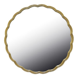 Mirror Fergan Argos The Classic wood in gold color D80x2.5cm