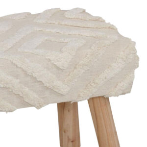 302 000040 1 Shep Argos The Classic stool 100% cotton in white shade and eucalyptus wood 60x30x40cm