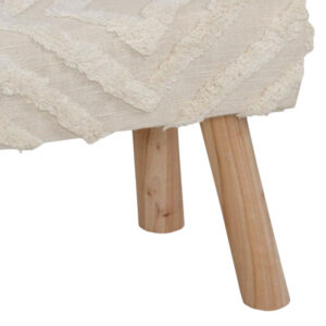 302 000040 2 Shep Argos The Classic stool 100% cotton in white shade and eucalyptus wood 60x30x40cm