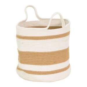 Decorative basket Horma Argos The Classic cotton-jute in beige-brown shade D30x30cm