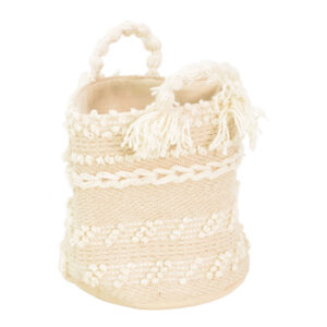 Decorative basket Fombra Argos The Classic cotton-woven in ecru shade D25x25cm