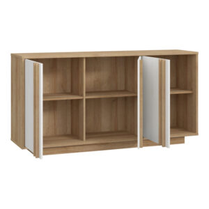 318 000038 3 Chesto Argos The Classic melamine buffet in white and oak color 169.2x42x87cm
