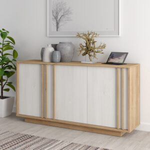 318 000038 Chesto Argos The Classic melamine buffet in white and oak color 169.2x42x87cm