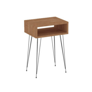 Naida Argos The Classic bedside table in oak shade - black metal legs 40x30x56cm