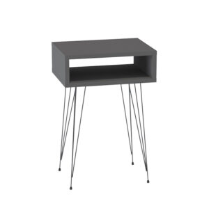 Naida Argos The Classic bedside table in anthracite shade - black metal legs 40x30x56cm