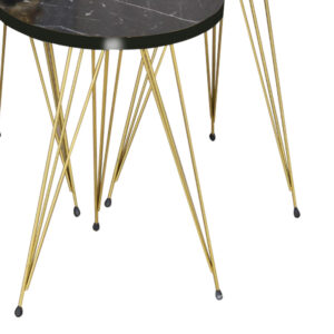 321 000128 2 Side tables Wakmi Argos The Classic 3 pieces set black marble-gold metal