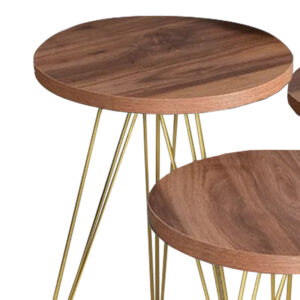 321 000129 2 Side tables Wakmi Argos The Classic 3 pieces set natural-gold metal leg