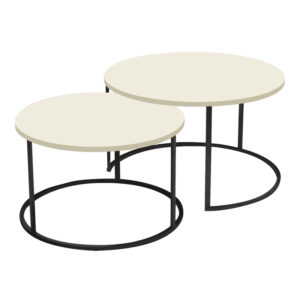321 000130 1 Solme Argos The Classic coffee table set of 2 pieces cream-black metal leg