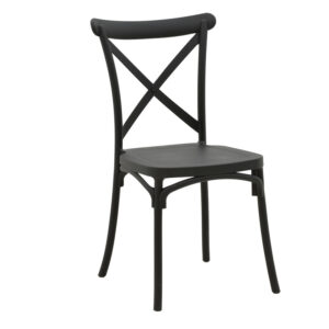 Stackable Crossie chair Argos The Classic pp in dark grey shade 38x46.5x82cm