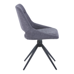 327 000032 1 Luciano I Argos The Classic swivel chair in anthracite fabric-metal leg black 52.5x54x85cm