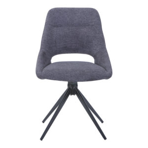 327 000032 2 Luciano I Argos The Classic swivel chair in anthracite fabric-metal leg black 52.5x54x85cm