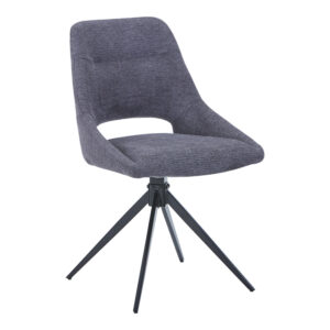 327 000032 Luciano I Argos The Classic swivel chair in anthracite fabric-metal leg black 52.5x54x85cm