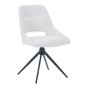 Luciano I Argos The Classic swivel chair in cream fabric-metal leg black 52.5x54x85cm