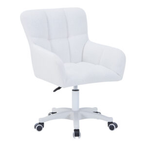 Givole Argos The Classic office chair in white teddy fabric 55x50x76-86cm