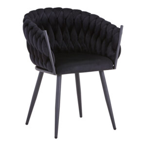327 000052 1 Vivian-Stoyen Argos The Classic dining table 5 pcs black velvet - black marble Φ120x75cm