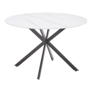 327 000056 1 Dining table Karg-Stoyen Argos The Classic 5 pcs white fabric - white-beige marble Φ120x75cm