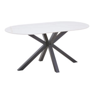327 000058 1 Karg-Makrey Argos The Classic dining table 5 pcs white fabric - white marble 160x90x75cm