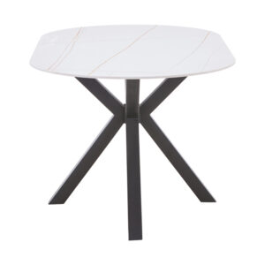327 000058 2 Karg-Makrey Argos The Classic dining table 5 pcs white fabric - white marble 160x90x75cm