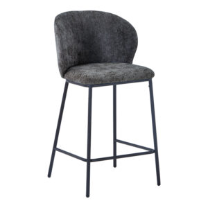 Bar stool Karg Argos The Classic gray fabric-black metal leg 49x46x93cm