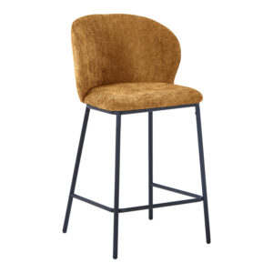 Bar stool Karg Argos The Classic camel  fabric-black metal leg 49x46x93cm