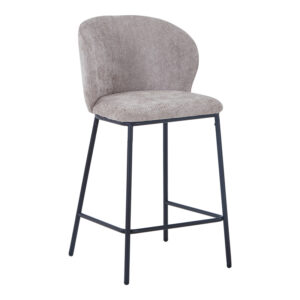 Bar stool Karg Argos The Classic beige fabric-black metal leg 49x46x93cm