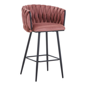 Vivian bar stool Argos The Classic rotten apple velvet-leg black metal 57x50x100cm