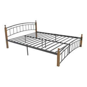 330 000021 1 Queen size bed Clarive Argos The Classic walnut color wood-black metal 160x200cm