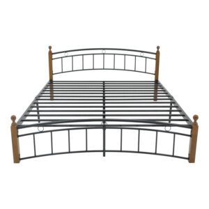 330 000021 2 Queen size bed Clarive Argos The Classic walnut color wood-black metal 160x200cm