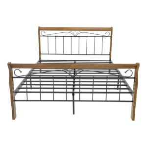 330 000022 3 Double bed Verpen Argos The Classic ξύλο σε καρυδί απόχρωση-black metal 150x200cm