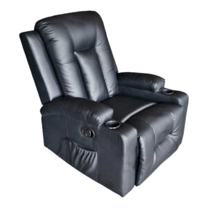 Relax armchair with massage mechanism Gessel Argos The Classic PU in black shade 80x90x98cm