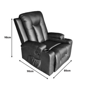 331 000004 3 Relax armchair Gessel Argos The Classic PU in black shade 80x90x98cm